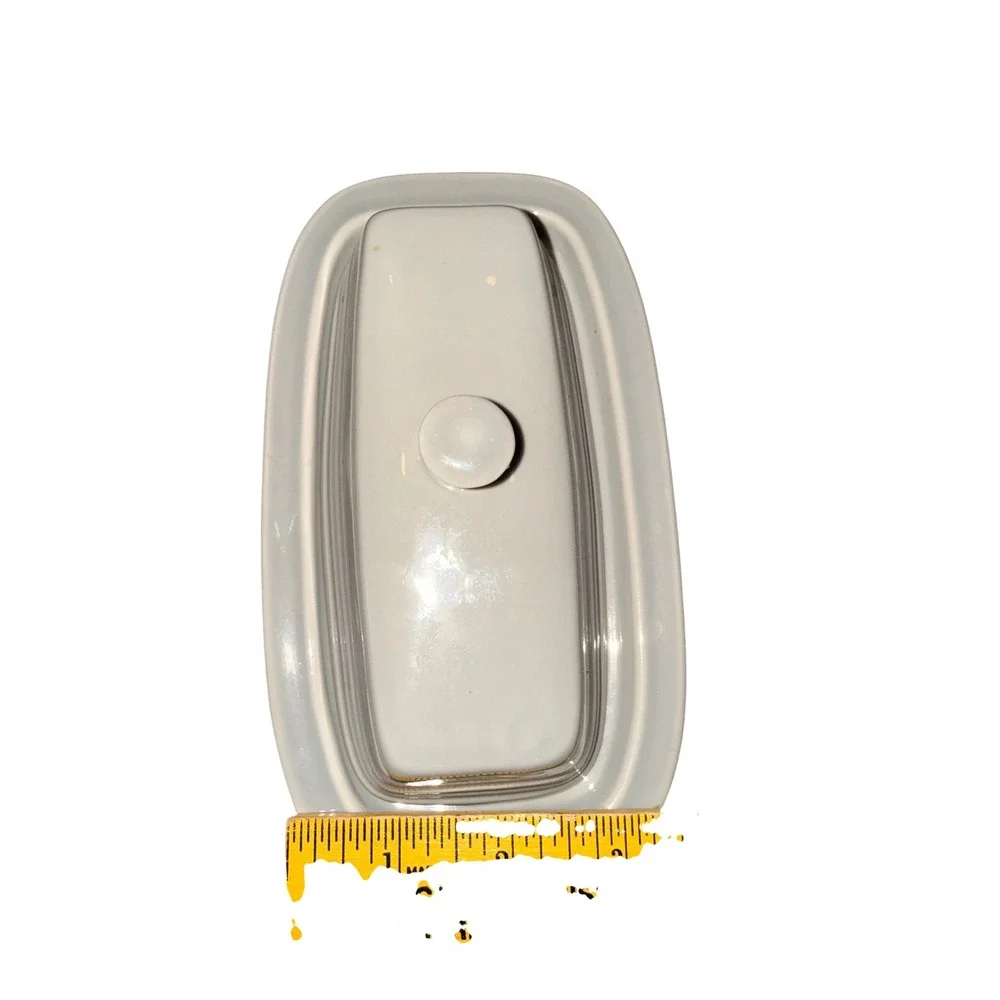 Fiesta Pearl Gray Extra Large Butter Dish with Lid Ceramic USA Art Deco‎ HLC